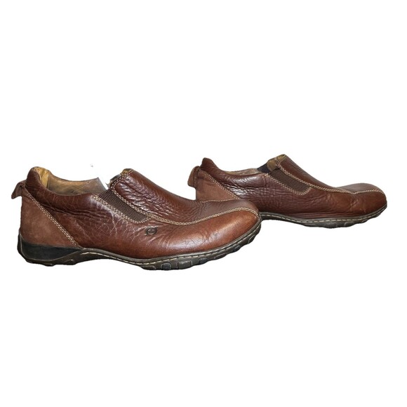 BORN Winfield Brown Pebbled Leather Moc Loafers Slip On Shoes Men's SIZE 13 - Picture 4 of 13